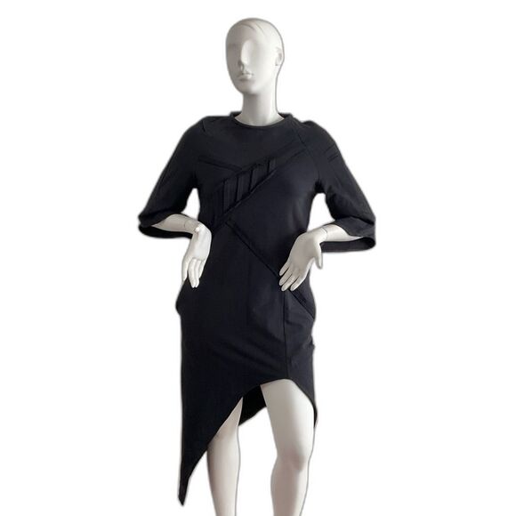 MDNT:45 Black Gothic Asymmetrical Dress XL Cyberpunk - Picture 1 of 6